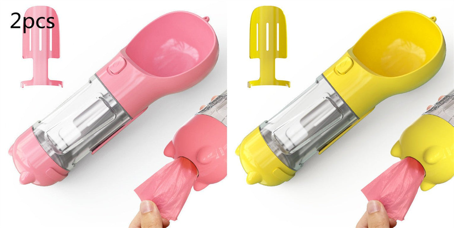 Pet Water Bottle Feeder Bowl Garbage Bag Storage Portable Pet Outdoor Travel 3 In 1 Dog Water Bottle - key words
