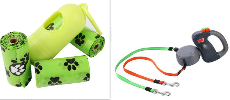 Retractable Dual Pet Dog Walking Leash - key words