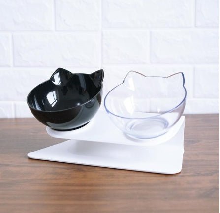 New Inclined Food Cat Ear Oblique Mouth Transparent Single Pet Bowl - key words