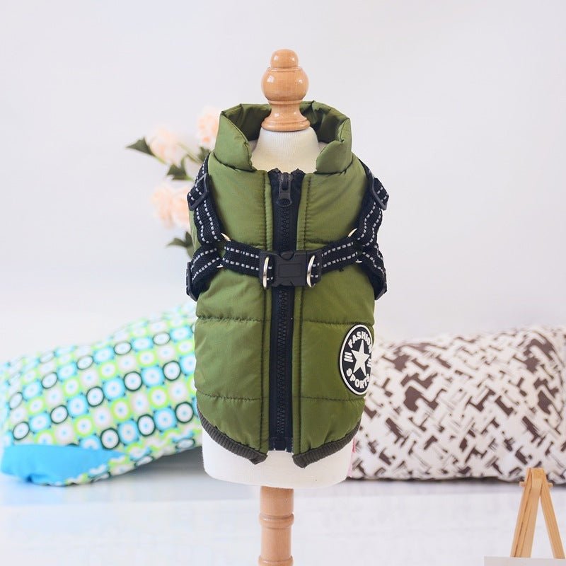 Waterproof Dog Clothes Winter Dog Coat With Harness Warm Pet Clothing Big Dog Jacket Chihuahua Labrador Coat Costume - key words