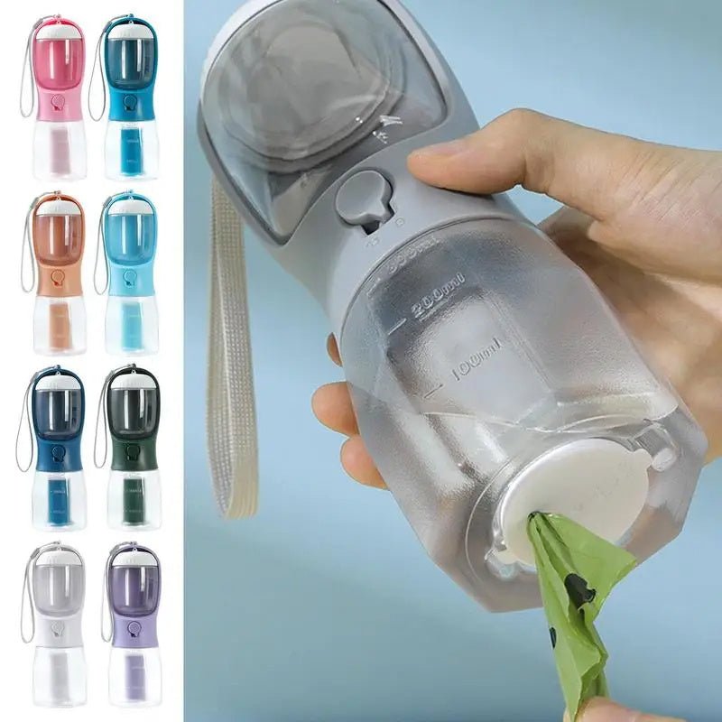 Dog Water Cup Drinking Food Garbage Bag Three-in-one Portable Small Multi-functional Pet Cups Pets Supplies - key words