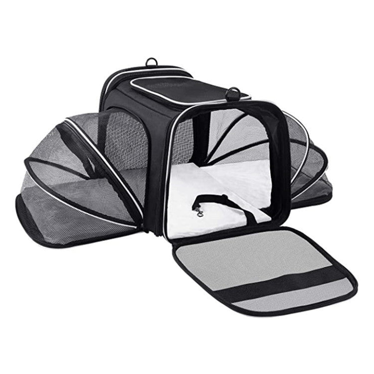 Carrier For Cat Pet Airline Approved Expandable Foldable Soft Dog Carrier Opened Doors Reflective Tapes Cat Travel Bag - key words