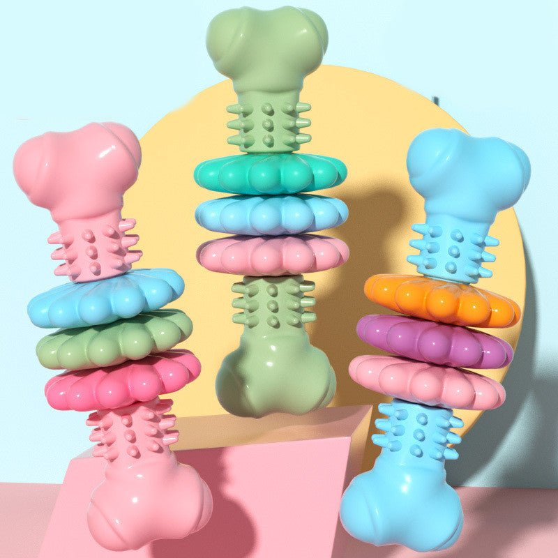 Dog Chew Toy Dog Bone Type Dogs Teeth Cleaning Toys Indestructible TPR Bone Chewing Bite Resistant Teething Toys Pet Products - key words