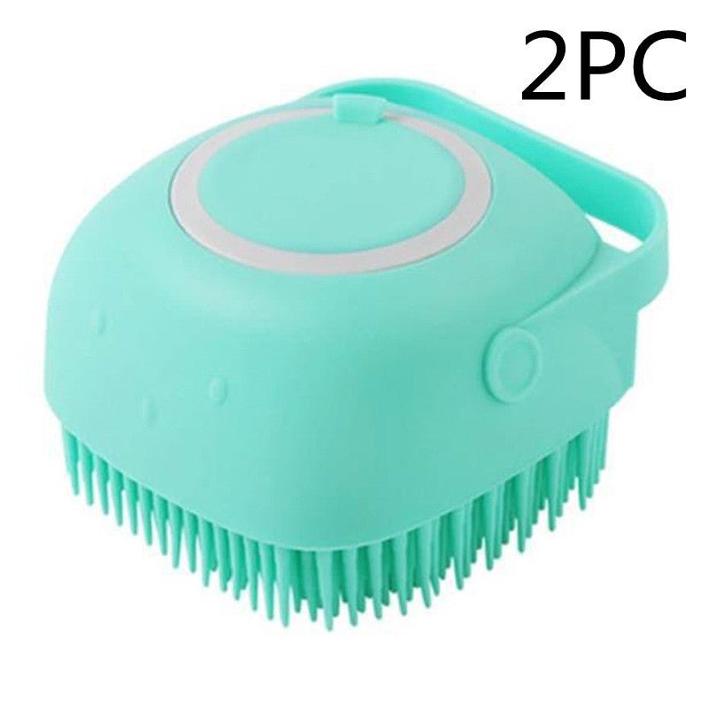 Silicone Dog Bath Massage Gloves Brush Pet Cat Bathroom Cleaning Tool Comb Brush For Dog Can Pour Shampoo Dog Grooming Supplies - key words