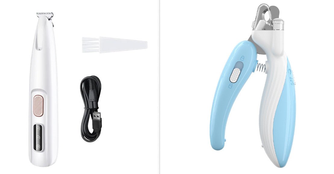 Pets Dog Paw Trimmer With LED Light Fully Waterproof Pet Hair Trimmer With LED Display Dog Clippers For Grooming Widen Blade - key words