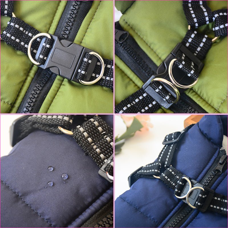 Waterproof Dog Clothes Winter Dog Coat With Harness Warm Pet Clothing Big Dog Jacket Chihuahua Labrador Coat Costume - key words