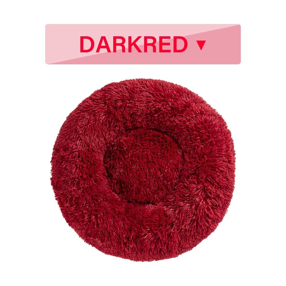 Fluffy Donut Dog Bed Warm Soft Long Plush Pet Cushion Dog House Cat Bed Washable Pet Sofa Mat Calming Samll Large Dog Beds - key words