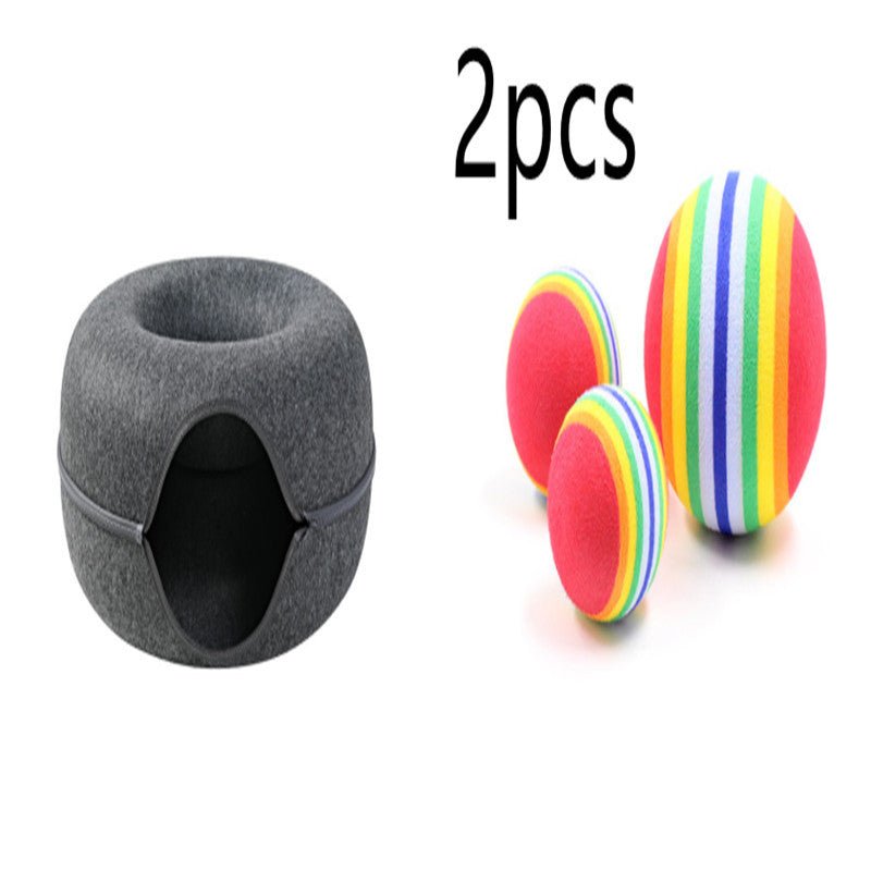 Four Seasons Available Cat Nest Round Woolen Felt Pet Dual-use Cat Nest Tunnel Interactive Training Toy Grey Felt Cat Nest - key words