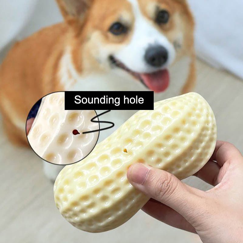 Funny Pet Dog Squeaky Toys For Small Middle Dogs Bite Resistant Puppy Cat Dogs Toys Pets Rubber Peanut Clean Tooth Chew Toy - key words