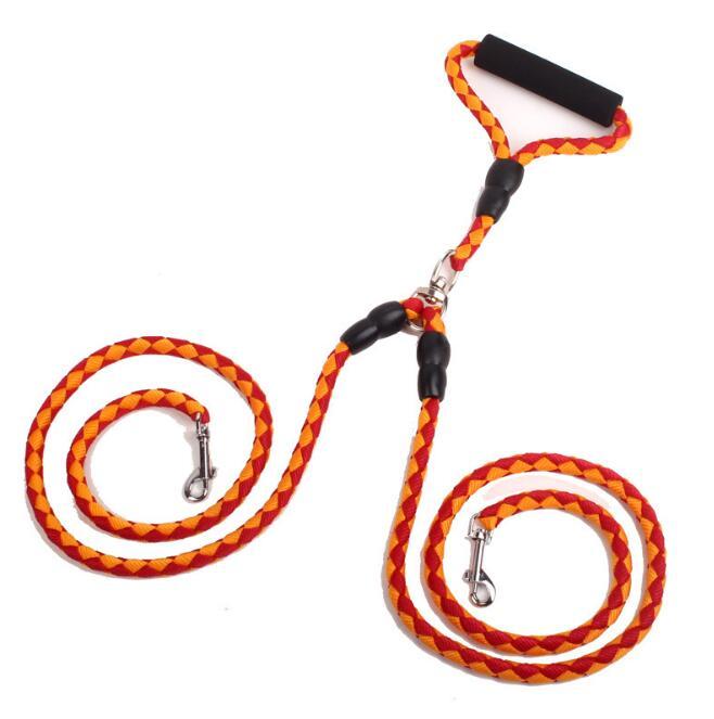 Double-Ended Traction Rope For Walking The Dog Hand-Double-Ended Traction Rope One Plus Two Leash Collar Pet Supplies Dog Collar - key words