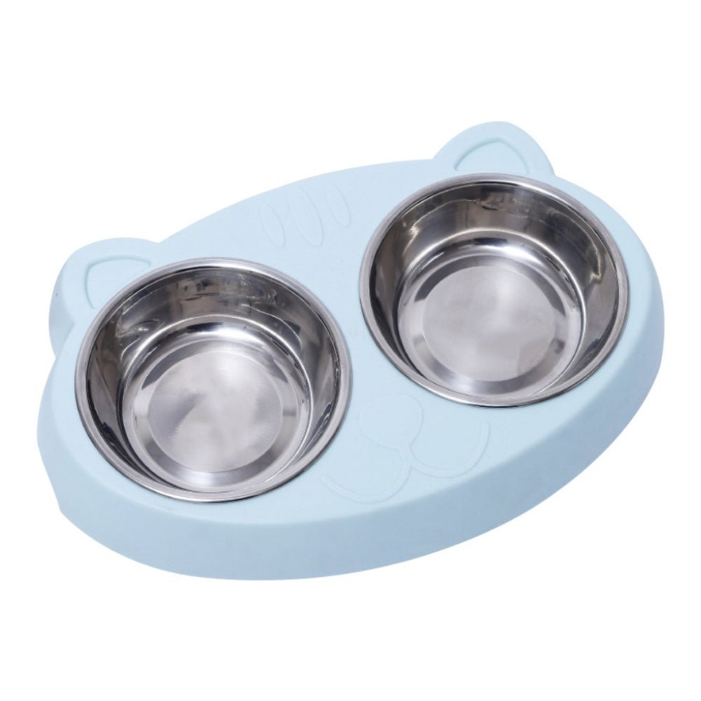Dog Bowls Double Dog Water And Food Bowls Stainless Steel Bowls With Non-Slip Resin Station, Pet Feeder Bowls For Puppy Medium Dogs Cats - key words