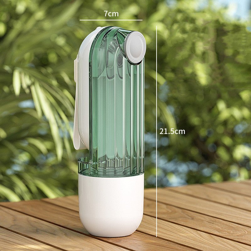 2 In 1 Pet Water Cup Segment Design Green Dog Walking Portable Drinking Cup Dog Feeding Supplies Pet Supplies Dog Walking Water Feeder Pets Products - Everpeakgoods