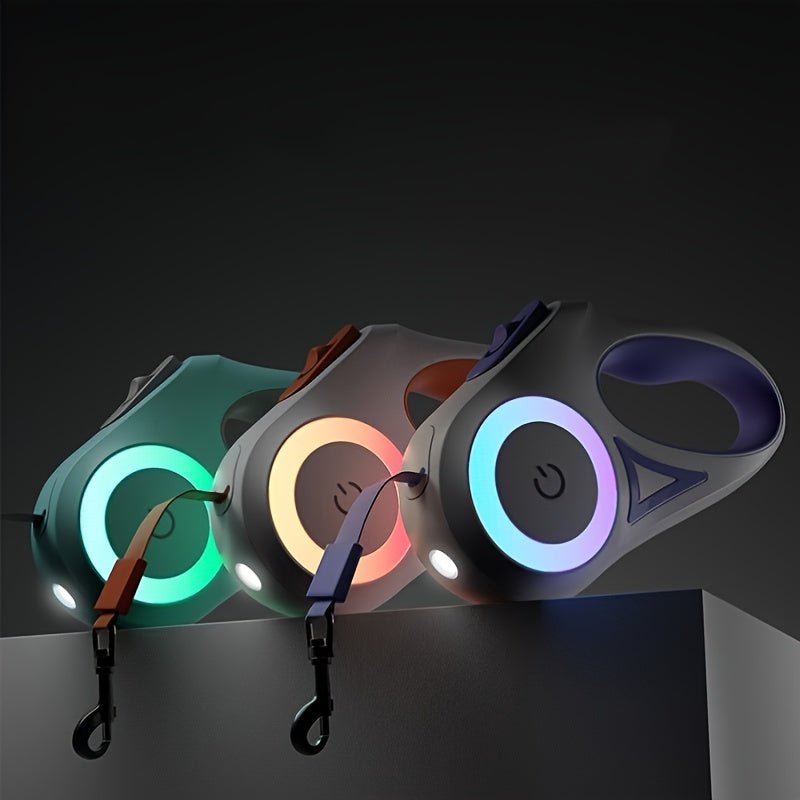 3 And 5M Dog Leash Light Retractable Pet Leads Traction Rope Belt Durable Large Dog Walk Run Leash Lead Automatic Cat Lead Extension - Everpeakgoods