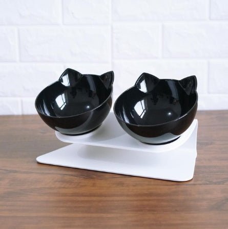 New Inclined Food Cat Ear Oblique Mouth Transparent Single Pet Bowl - key words