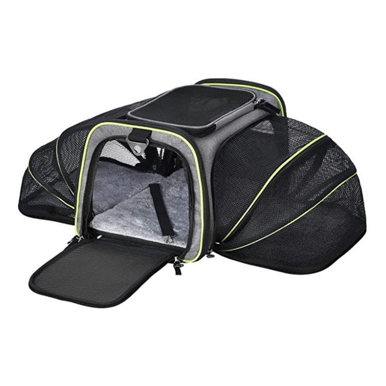 Carrier For Cat Pet Airline Approved Expandable Foldable Soft Dog Carrier Opened Doors Reflective Tapes Cat Travel Bag - key words