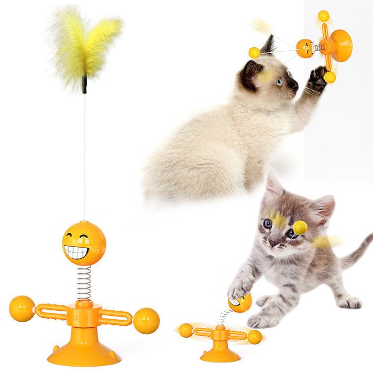 Cat Rotating Windmill Multi-Function Toys Itch Scratching Device Teeth Shining Toy - key words