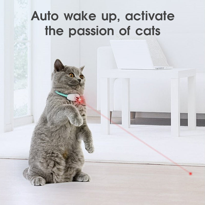 Automatic Cat Toy Smart Laser Teasing Cat Collar Electric USB Charging Kitten Amusing Toys Interactive Training Pet Items - key words