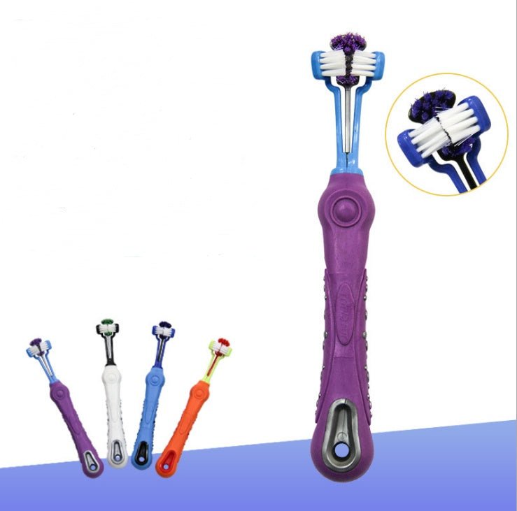 Three Sided Pet Toothbrush Dog Brush Bad Breath Tartar Teeth Care - key words
