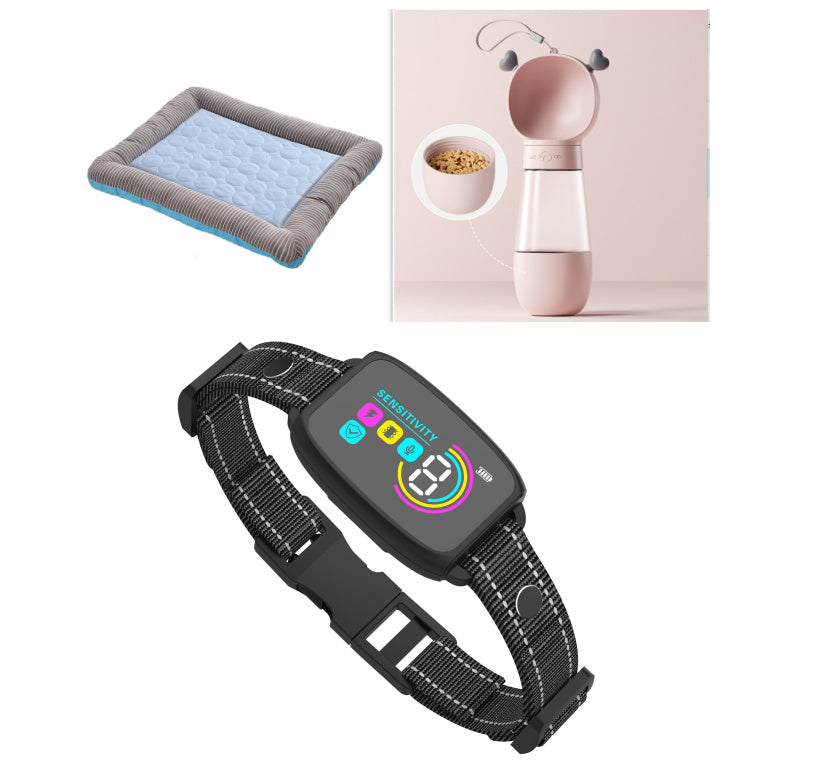 Smart Automatic Anti Barking Dog Collar Rechargeable Bark Stopper Stop Barking HD Digital Display IP67 Waterproof Collar For Dogs Pet Products - key words