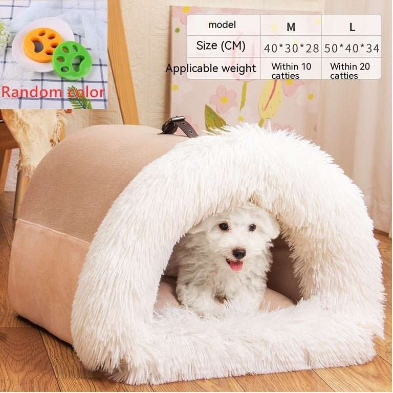 New Splice Portable Pet Nest Portable Autumn And Winter Warm Dog Nest Moisture-proof Long Fur Cat Nest Cross Border Pet Nest - key words