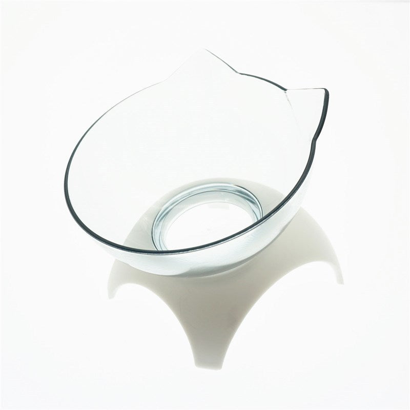 Non Slip Double Cat Bowl With Raised Stand Pet Food Cat Feeder Protect Cervical Vertebra Dog Bowl Transparent Pet Products - key words