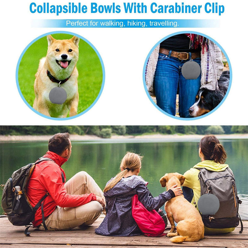 Rubber Foldable Double Bowl Pet Feeding Bowl Pets Supplies Dog Cat Bowls - key words