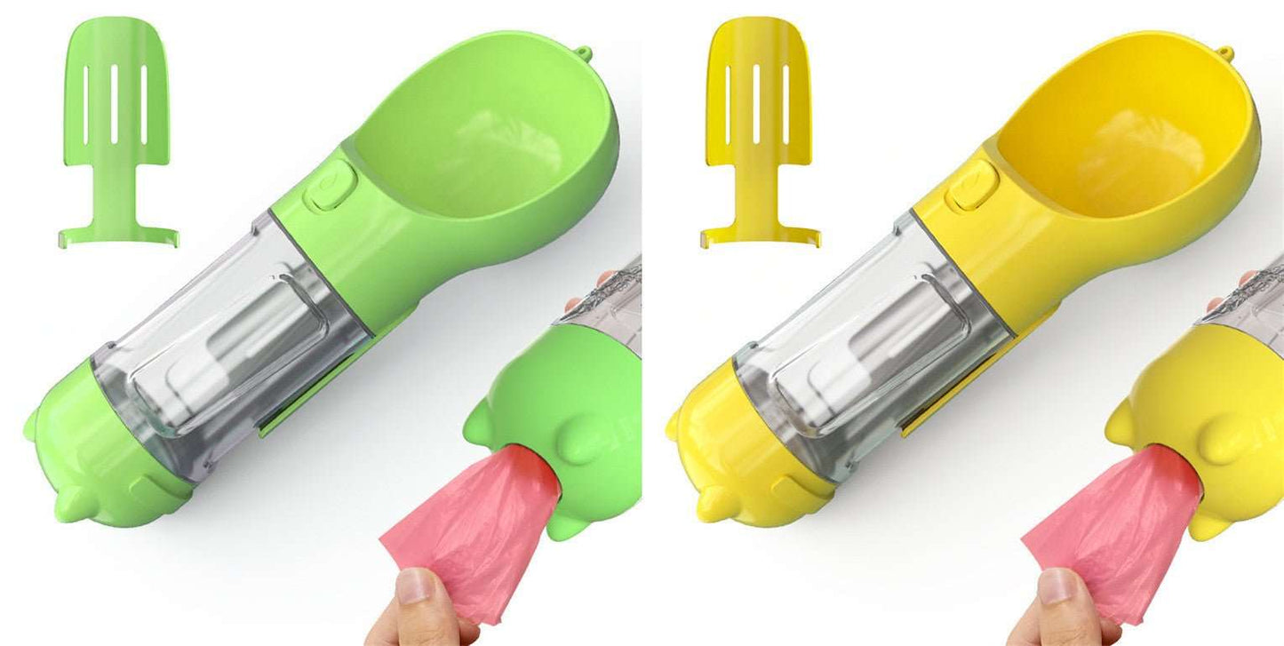 Pet Water Bottle Feeder Bowl Garbage Bag Storage Portable Pet Outdoor Travel 3 In 1 Dog Water Bottle - key words