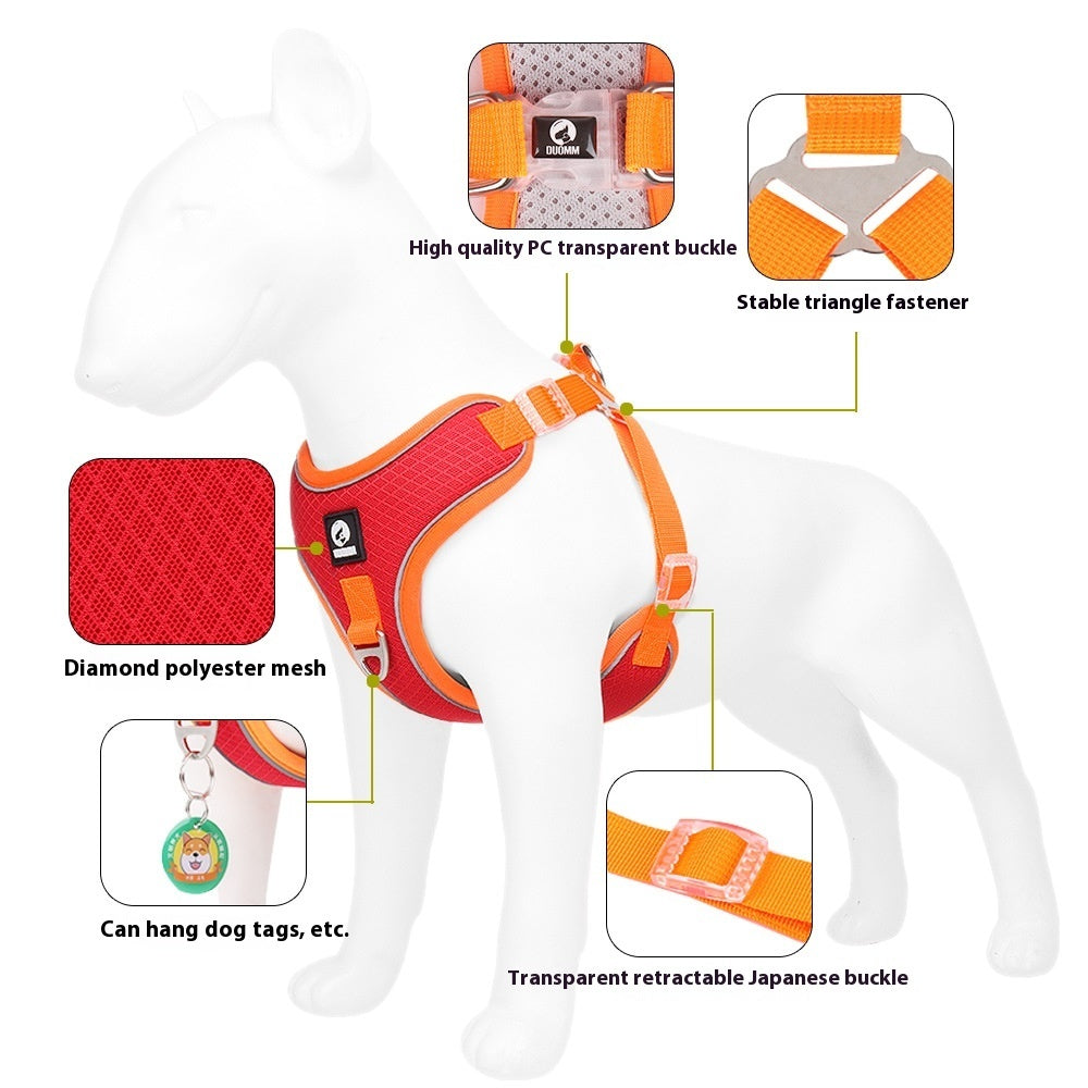 Pet Dog Harness Puppy Adjustable Breathable Mesh Reflective Saddle For Small Medium Dogs Cats Pet Supplies - key words