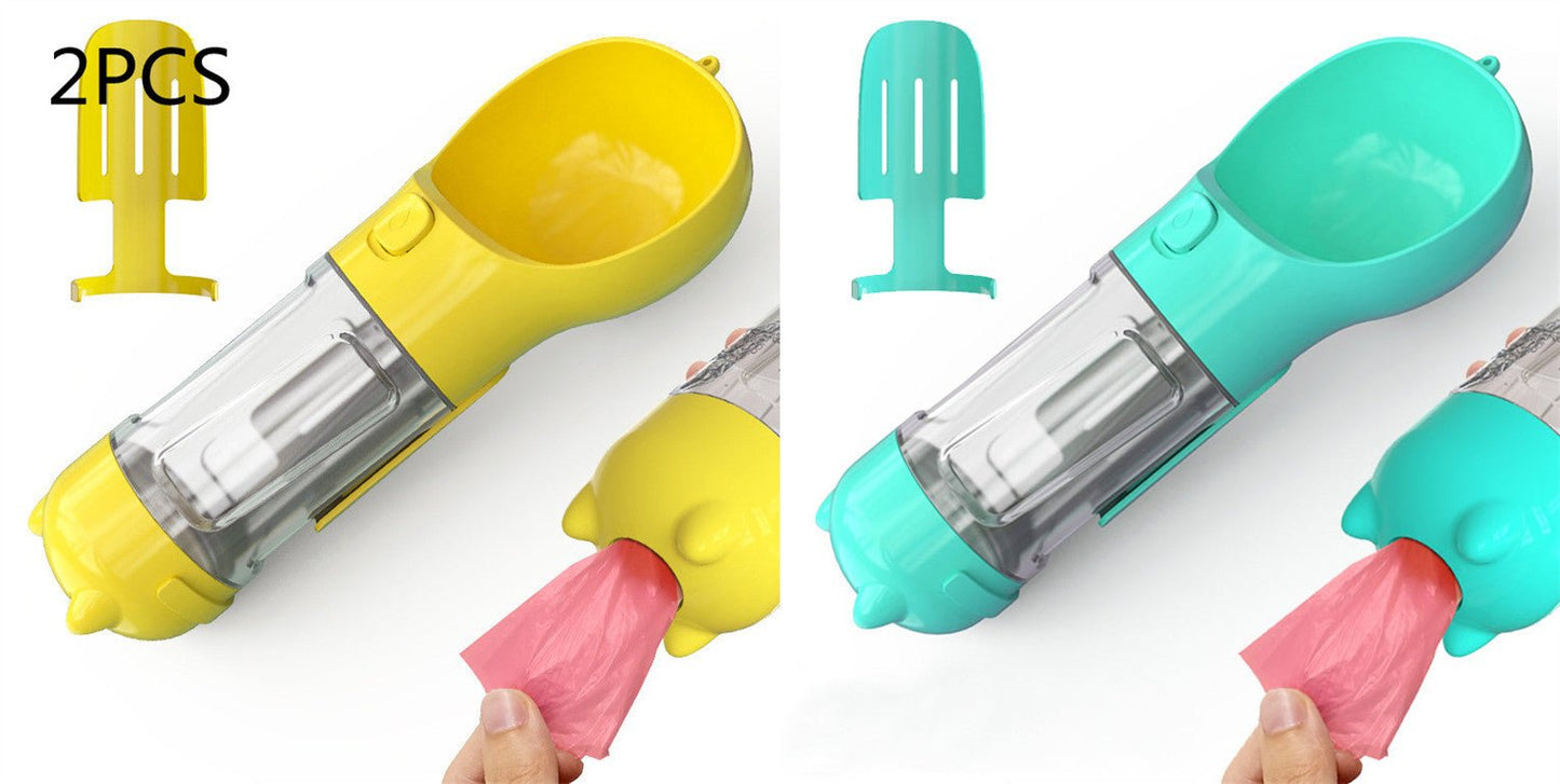 Pet Water Bottle Feeder Bowl Garbage Bag Storage Portable Pet Outdoor Travel 3 In 1 Dog Water Bottle - key words