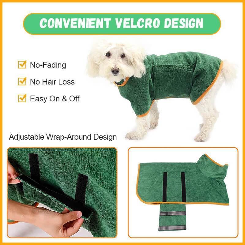 Absorbent Pet Bathrobe With Waist - wrapped Microfiber - Everpeakgoods