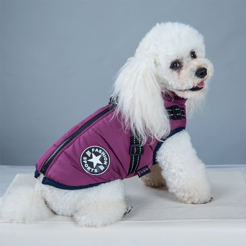 Waterproof Dog Clothes Winter Dog Coat With Harness Warm Pet Clothing Big Dog Jacket Chihuahua Labrador Coat Costume - key words