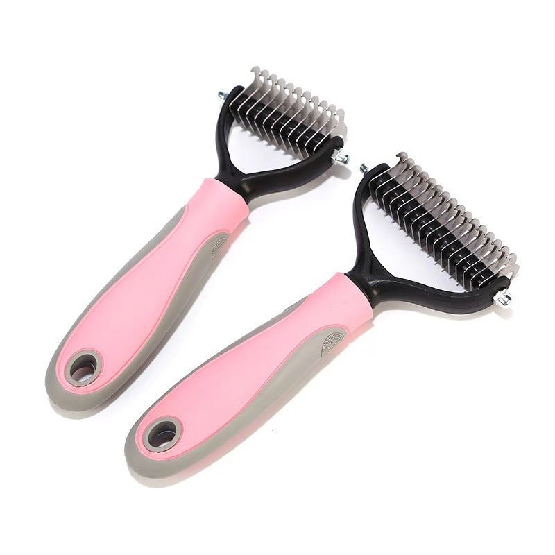 Stainless Double-sided Pet Brush Hair Removal Comb Grooming Dematting Dog Grooming Shedding Tools - key words