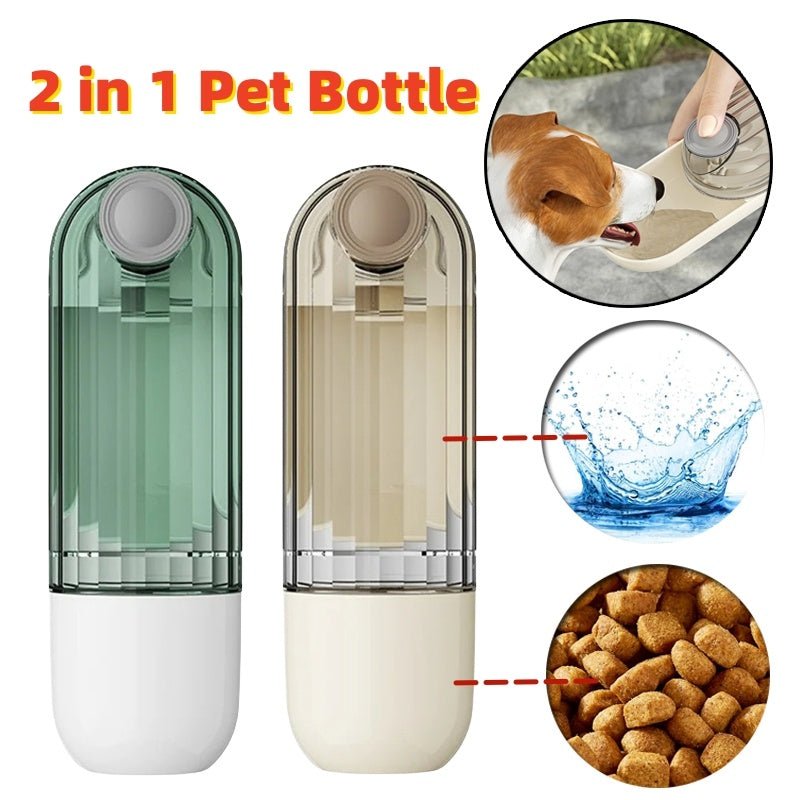2 In 1 Pet Water Cup Segment Design Green Dog Walking Portable Drinking Cup Dog Feeding Supplies Pet Supplies Dog Walking Water Feeder Pets Products - Everpeakgoods