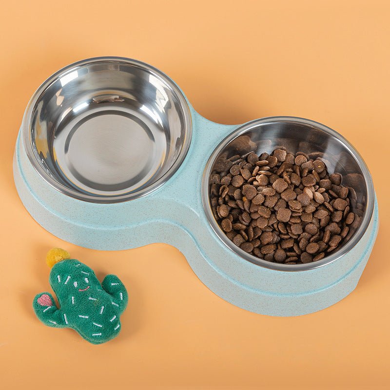 Double Pet Bowls Dog Food Water Feeder Stainless Steel Pet Drinking Dish Feeder Cat Puppy Feeding Supplies Small Dog Accessories - key words