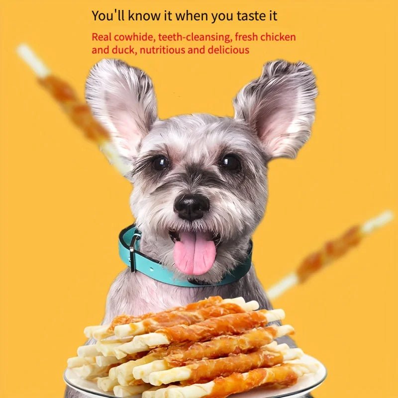100g/400g(3.53oz/14.11oz) Chicken Wrapped Rawhide Sticks, Dog Treats For Small, Medium, & Large Dog, Made With Real Chicken - key words
