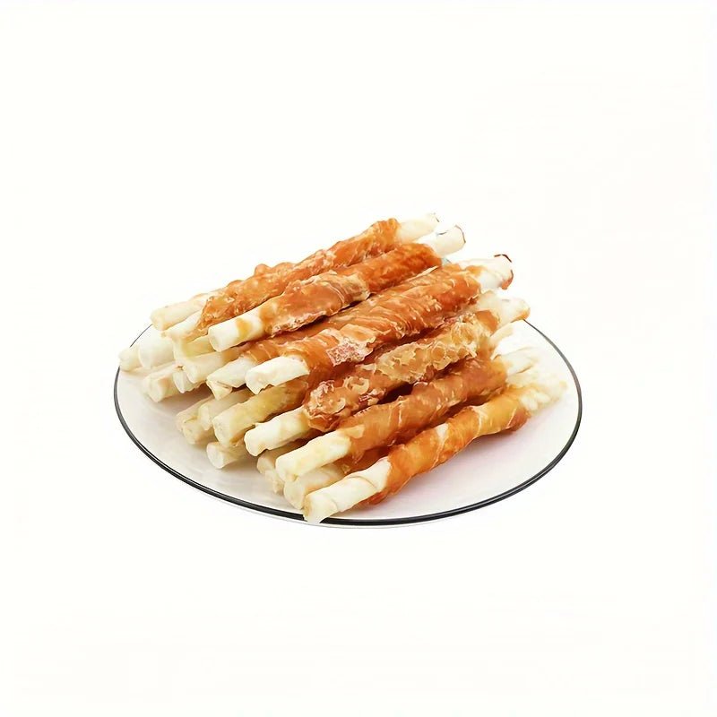 100g/400g(3.53oz/14.11oz) Chicken Wrapped Rawhide Sticks, Dog Treats For Small, Medium, & Large Dog, Made With Real Chicken - key words