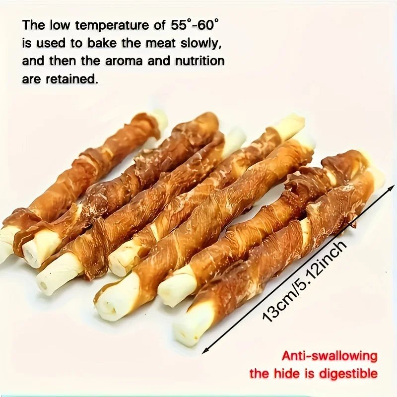 100g/400g(3.53oz/14.11oz) Chicken Wrapped Rawhide Sticks, Dog Treats For Small, Medium, & Large Dog, Made With Real Chicken - key words