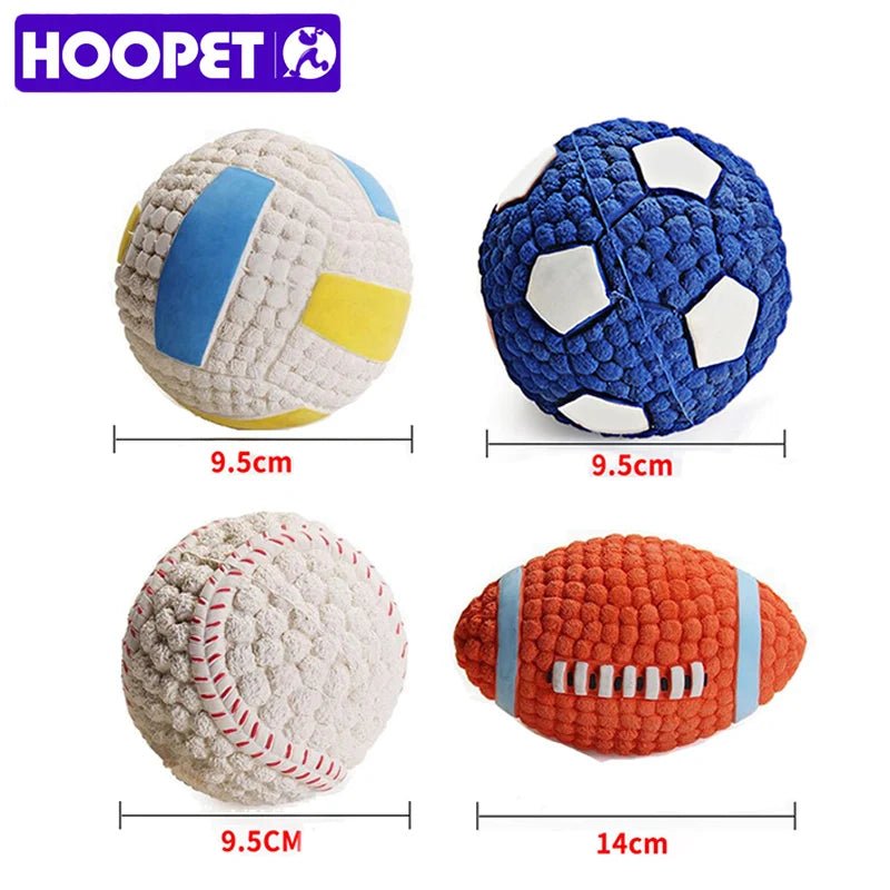 HOOPET Pet Dog Toy Balls Squeak Puppy Toys Interesting Tennis Football Tooth Cleaning Toys for Dogs - key words