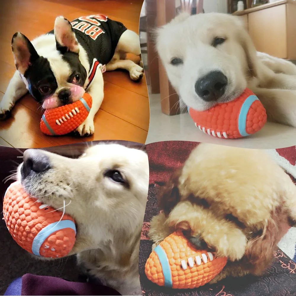 HOOPET Pet Dog Toy Balls Squeak Puppy Toys Interesting Tennis Football Tooth Cleaning Toys for Dogs - key words