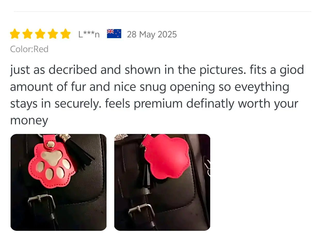 Leather Memorial Pet Hair Storage Bag Cat Paw Keychain Handmade Homemade Pet Memorial Keychain - key words