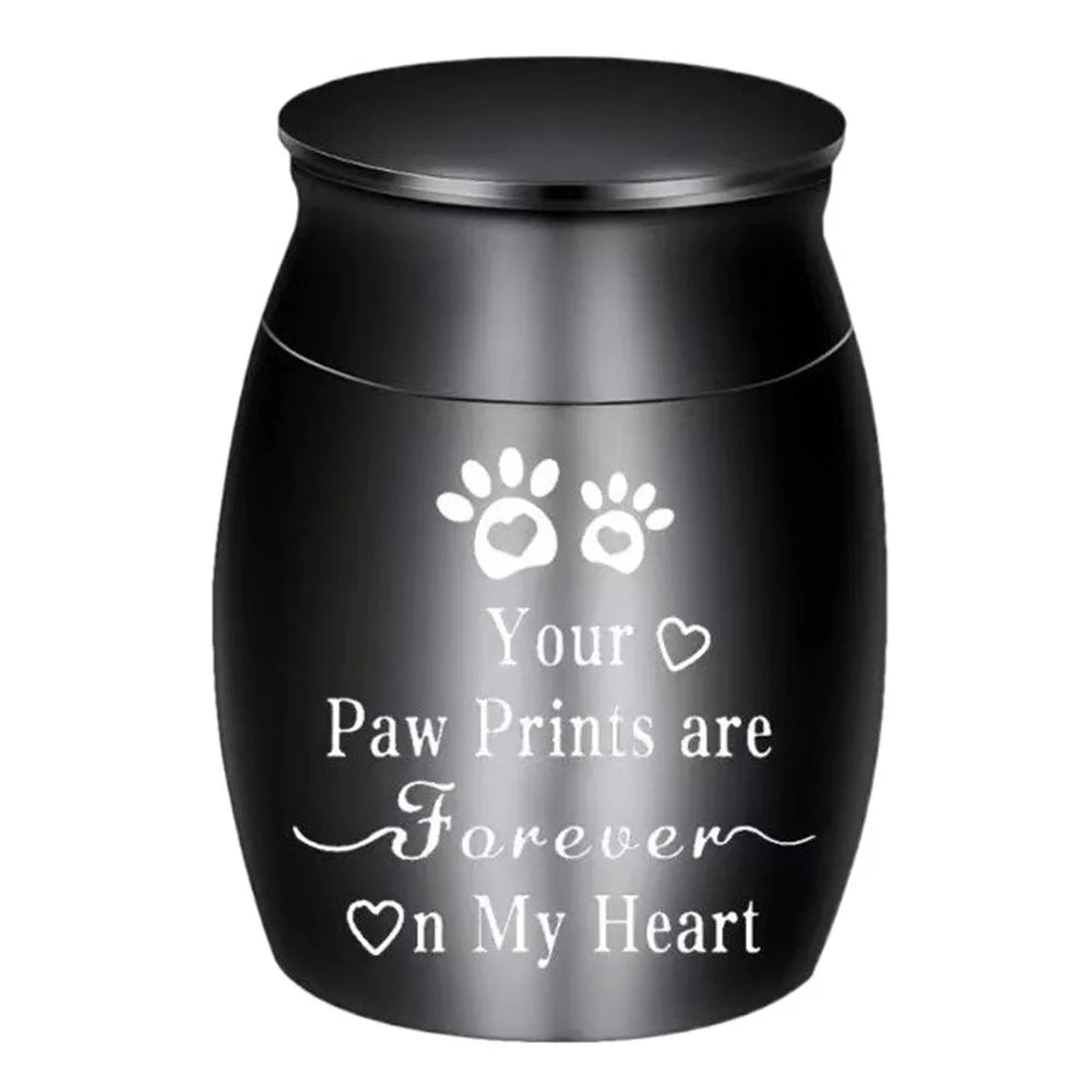 Mini Pet Ashes Sealed Box Pet Paw Print Moisture Proof Funeral Urn for Pets Waterproof Dustproof Pet Teeth Hair Storage Box - key words
