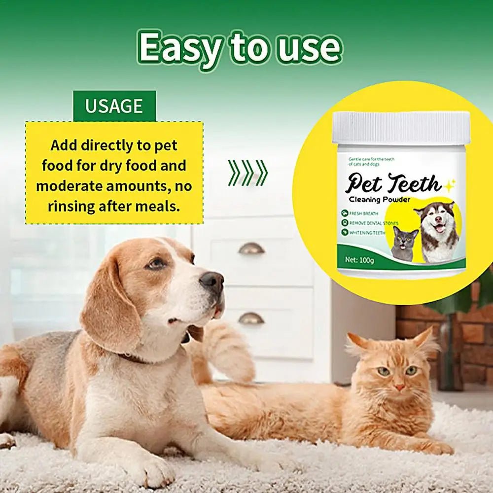 Food grade canine tooth cleaning powder, advanced care 100g formula, small and medium-sized canine tooth powder - key words