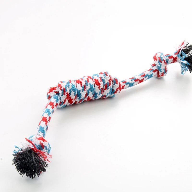 1Pcs Cotton Chew Pets dogs Toys Puppy Durable Braided Bone Knot Rope 27CM Tooth Cleaning Tool Pet Products Dropshipping Center - key words