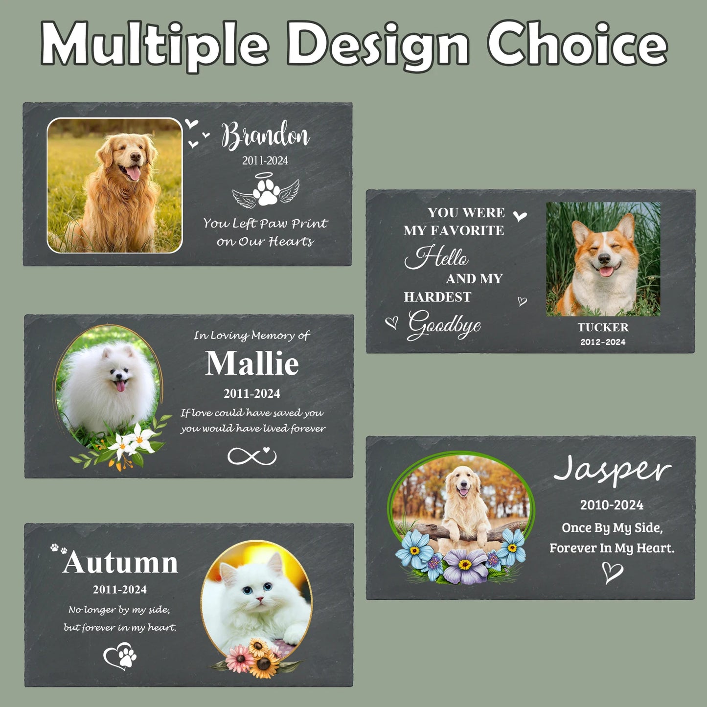 Personalized Pet Memorial Stone, Large Memorial Garden Stone Printed with Photo, Pet Loss Gifts, Dog Cat Memorial Gift - key words