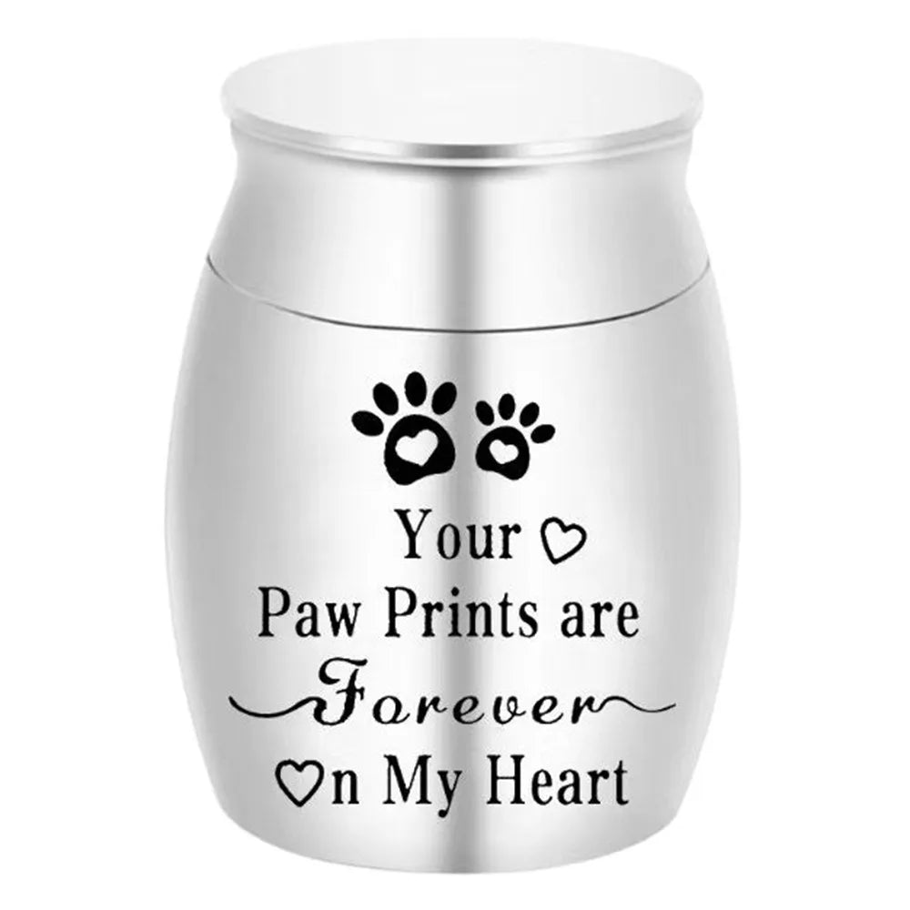 Mini Pet Ashes Sealed Box Pet Paw Print Moisture Proof Funeral Urn for Pets Waterproof Dustproof Pet Teeth Hair Storage Box - key words
