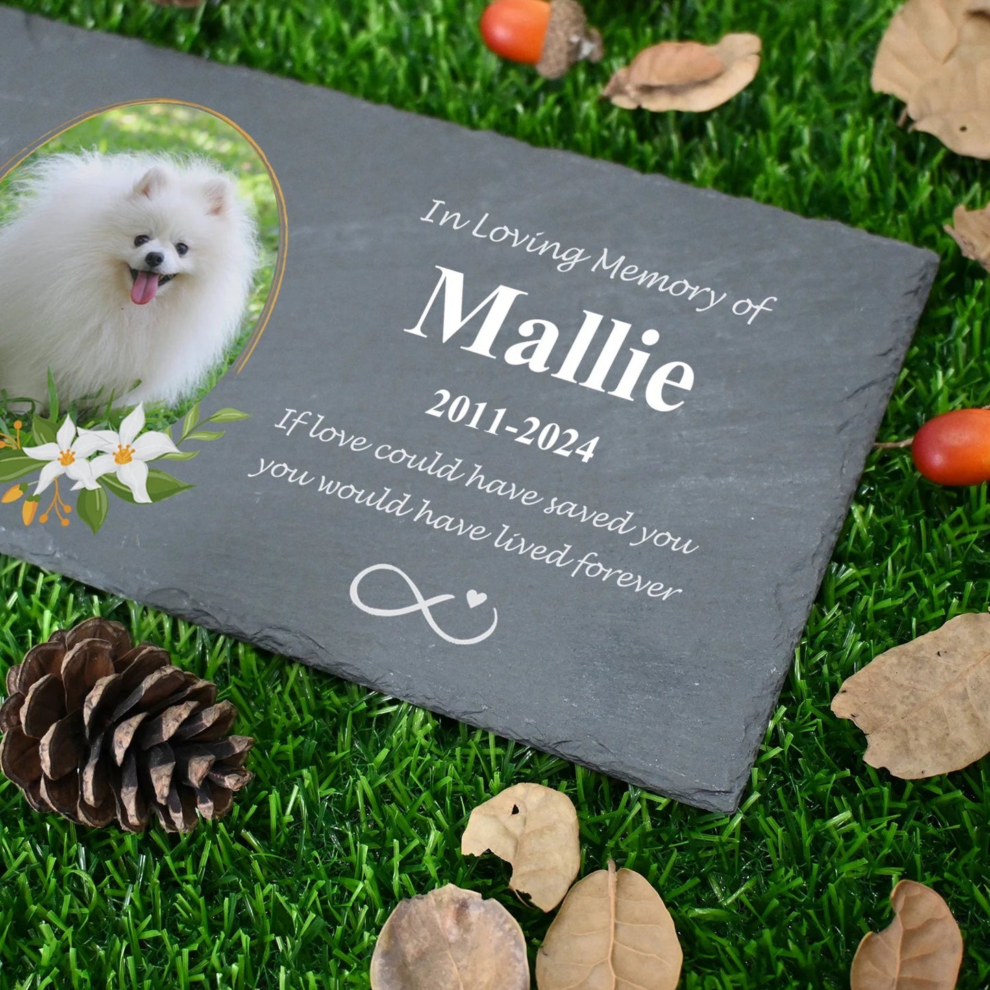 Personalized Pet Memorial Stone, Large Memorial Garden Stone Printed with Photo, Pet Loss Gifts, Dog Cat Memorial Gift - key words