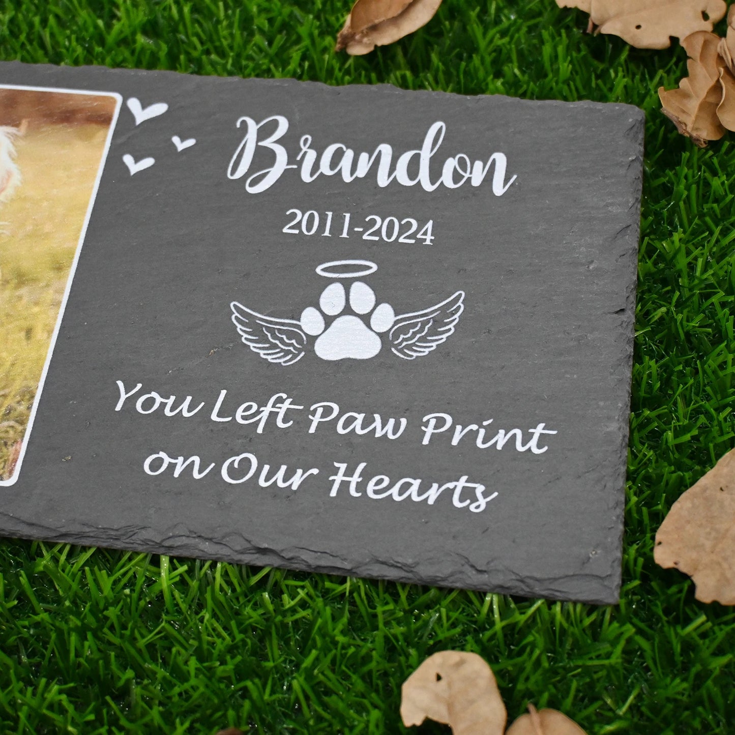 Personalized Pet Memorial Stone, Large Memorial Garden Stone Printed with Photo, Pet Loss Gifts, Dog Cat Memorial Gift - key words