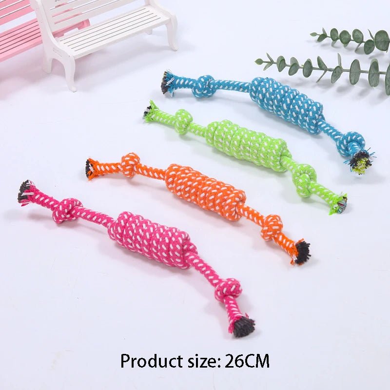 1 Pcs Random Pet Puppy Chew Toy Cotton Knot Rope Molar Toy Durable Hemp Rope Knot Dog Toy Pet Teeth Cleaning Supplies - key words
