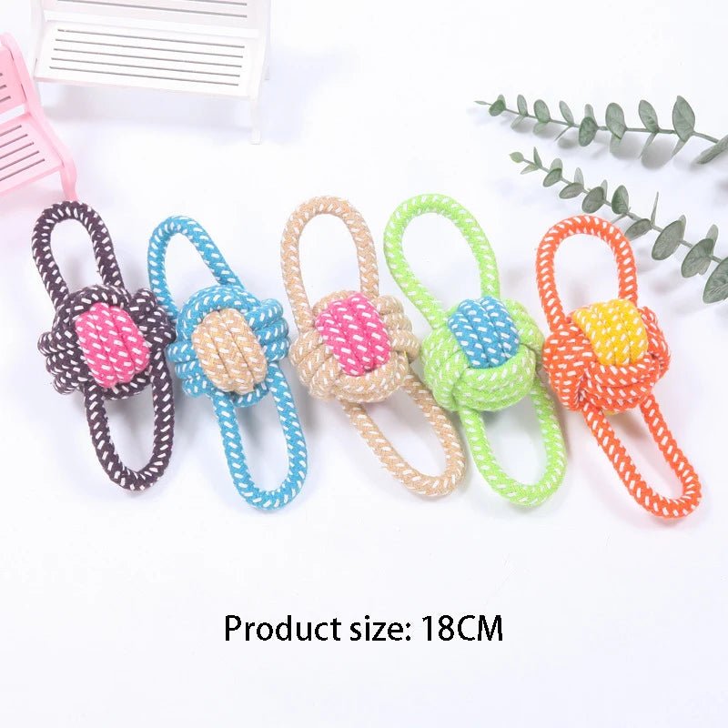 1 Pcs Random Pet Puppy Chew Toy Cotton Knot Rope Molar Toy Durable Hemp Rope Knot Dog Toy Pet Teeth Cleaning Supplies - key words