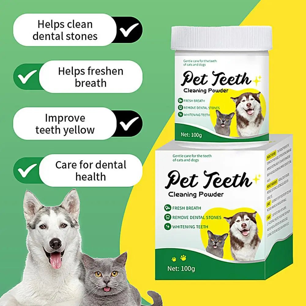 Food grade canine tooth cleaning powder, advanced care 100g formula, small and medium-sized canine tooth powder - key words